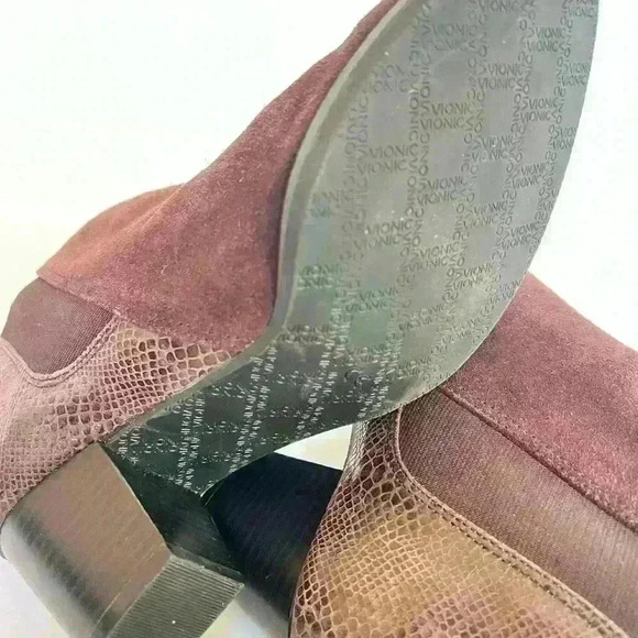 Vionic Anne Suede Snake Print Leather Zip Ankle Boots Booties - Picture 8 of 9